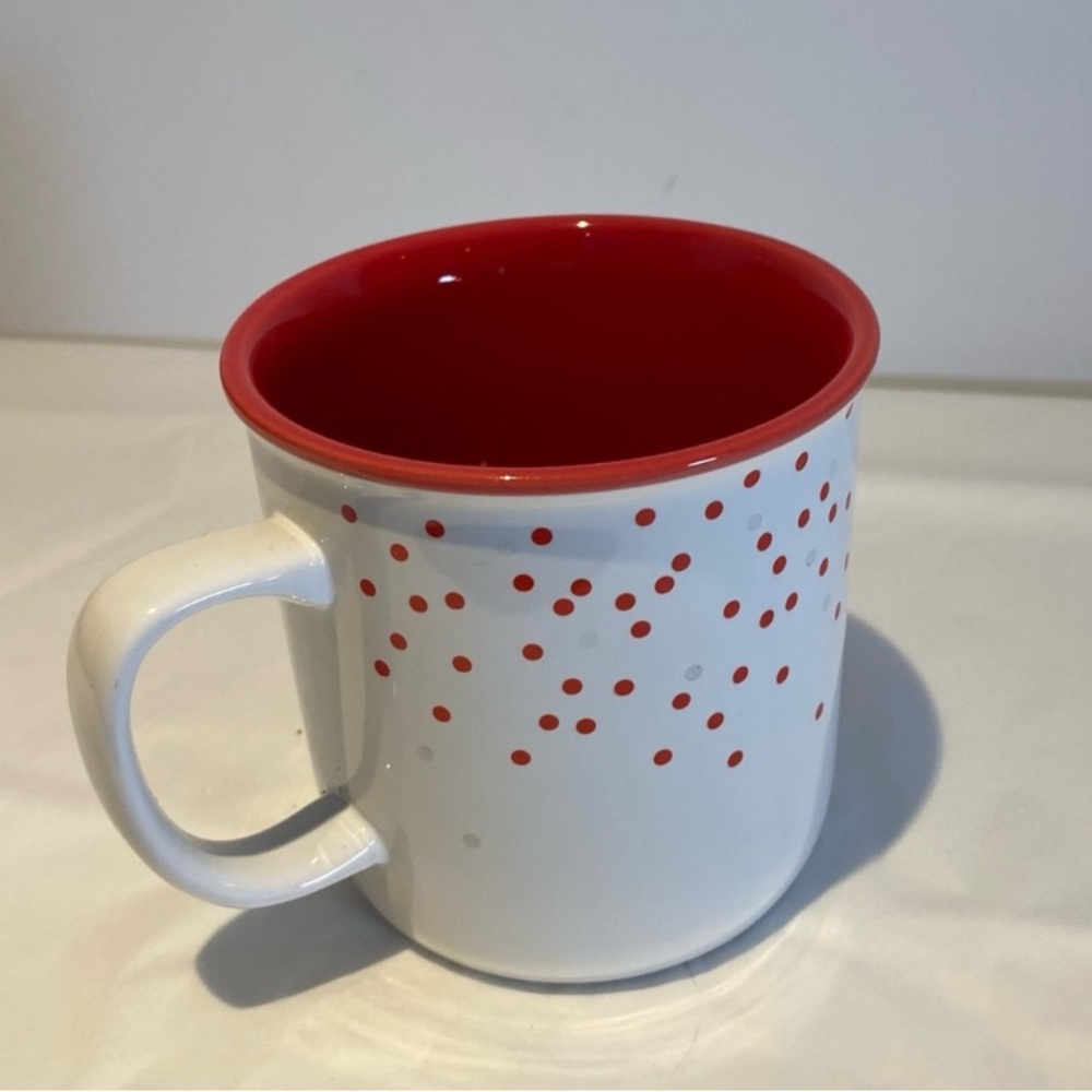 Red and White Polka Dot Mug